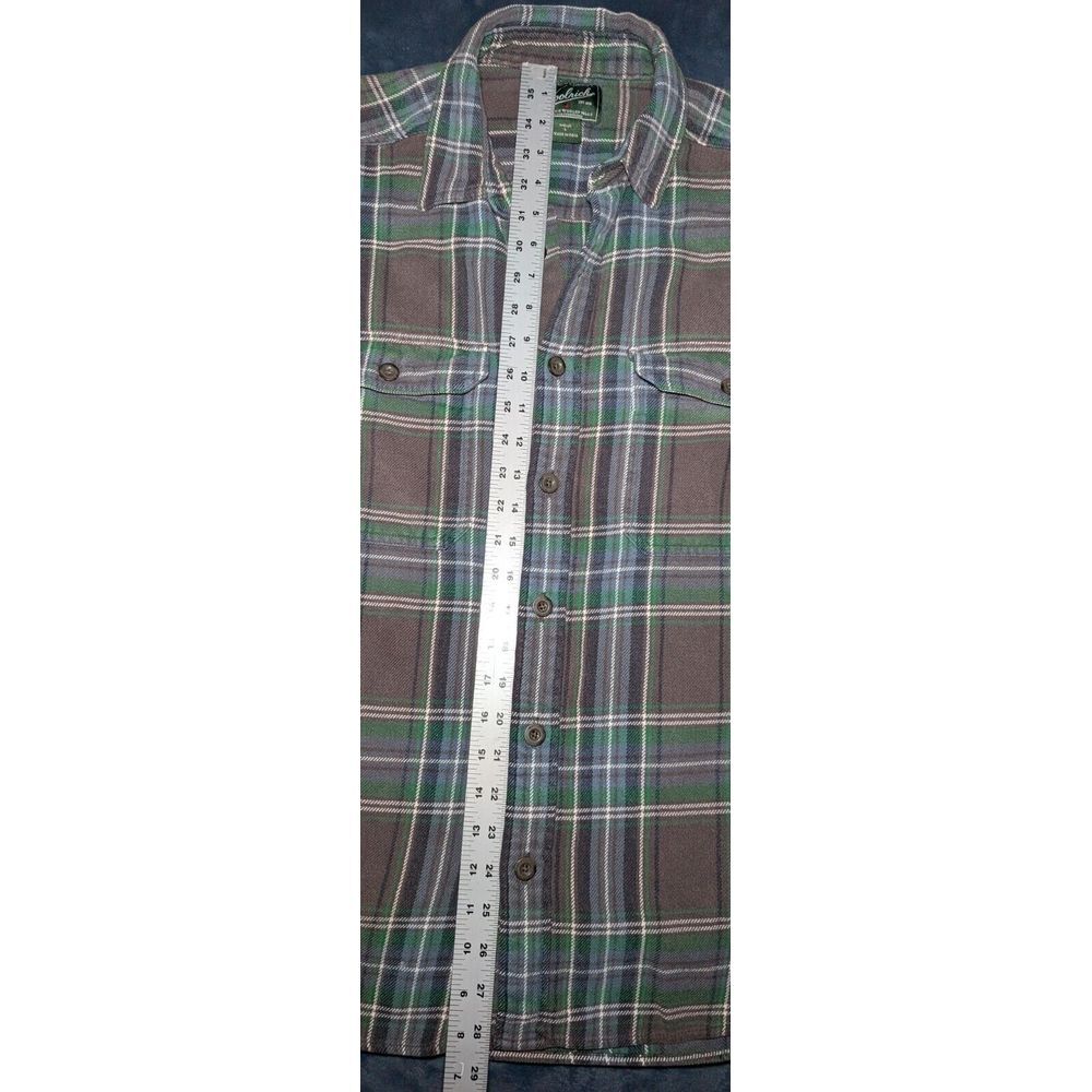 Woolrich Men's Large Heavyweight‎ Flannel Long Sleeve Button Down Blue/ Green - Picture 8 of 8
